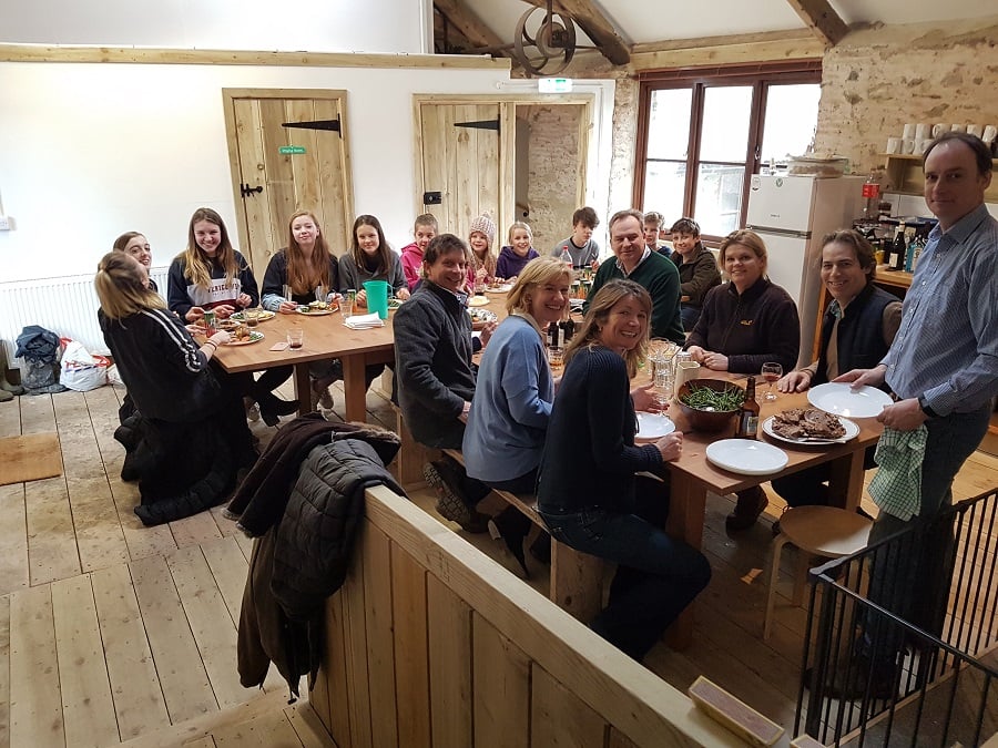 Meals together in the kitchen/dining area